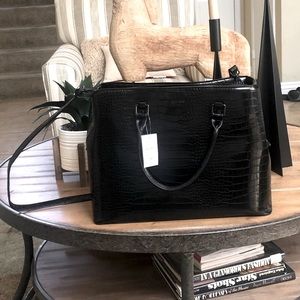 ALDO’S  Faux Croc Print Tote Bag -Black NWT